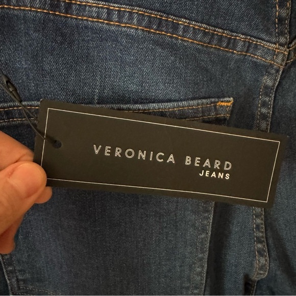 NWT VERONICA BEARD Ryleigh Slim
Straight High Rise Jeans Bright Blue Raw Hem 30 - Picture 4 of 16